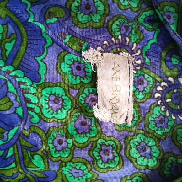 M/L True Vintage 1970's MooMoo Dress Lane Bryant Floral Square Neckline Groovy - Picture 7 of 7